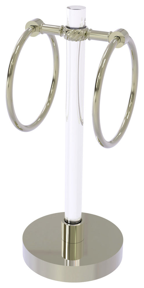 Clearview Vanity Guest Towel Ring with Twisted Accents, Polished Nickel