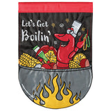 Flag  Double Applique  Lets Get Boiling Burlap Garden