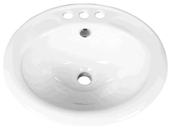 Kingston Brass Fauceture White 9 Plaza Surface Mount Bathroom Basin LBR19178