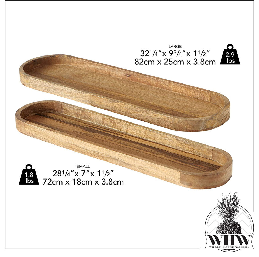 2 Piece Oval Accent Trays, 32.25 Inches