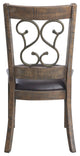 ACME Raphaela Side Chair, Set of 2, Black PU and Weathered Cherry Finish