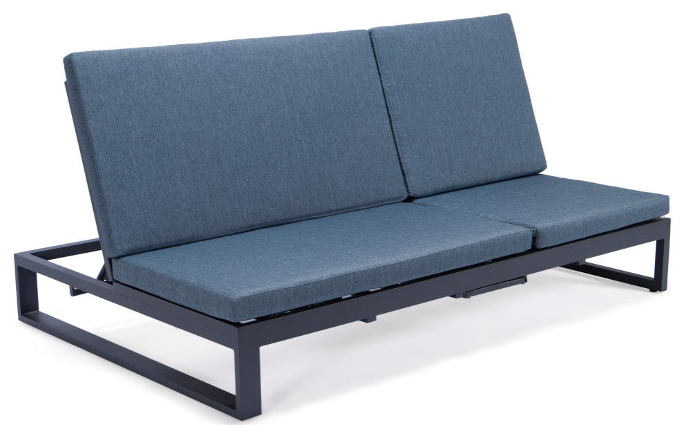 LeisureMod CLBL-82BU Chelsea Convertible Lounge Reclining Double Chaise Cushions
