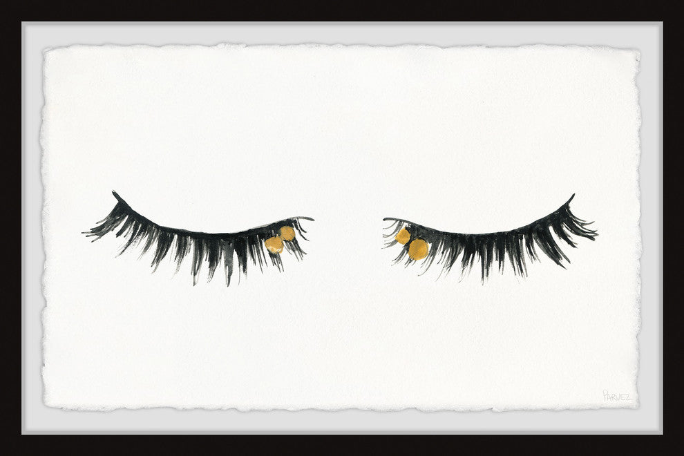 "Golden Lashes II" Framed Painting Print, 36"x24"