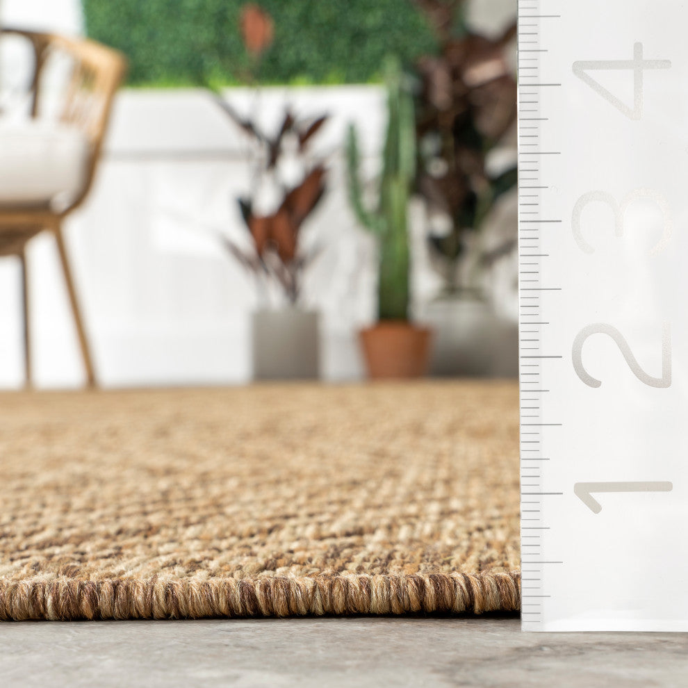 Nuloom Ranya Tribal Indoor/Outdoor Contemporary Area Rug, Light Brown 2'X8'