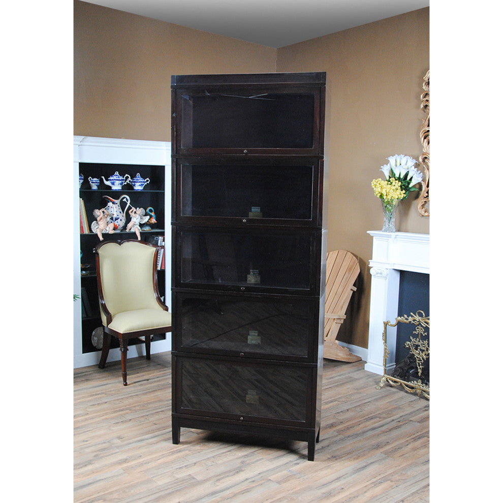 NVIN0342  Vintage Mahogany Globe Wernicke Bookcase