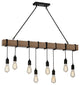 Sheila 8-light Natural Wooden Beam Linear Chandelier