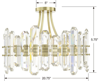 Crystorama Lighting Group BOL-8884 Bolton 4 Light 21"W Semi-Flush - Aged Brass