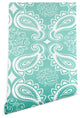 Deny Designs Heather Dutton Plush Paisley SeaSpray Wallpaper, Blue, 2'x8'