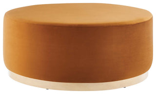 Tilden Large 38" Round Performance Velvet Upholstered Ottoman