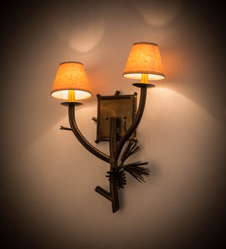 16 Wide Lone Pine 2 Light Right Wall Sconce
