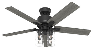 Hunter 52" WiFi Techne Ceiling Fan, LED Kit, Remote, Matte Black