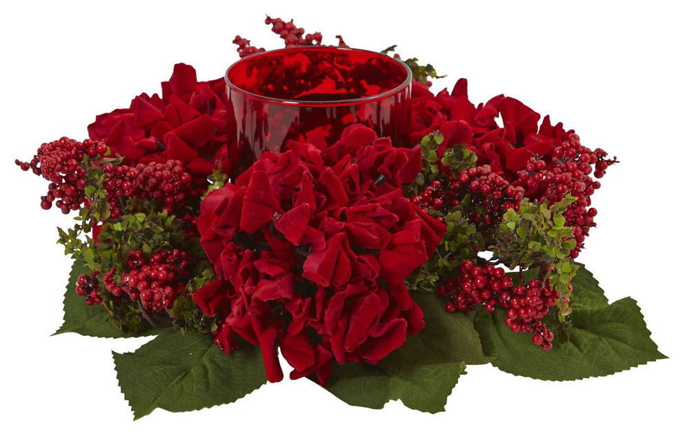 Hydrangea and Berry Candelabrum