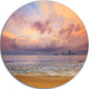Bright Morning Over The Sea, Seashore Disc Metal Wall Art, 36"