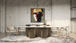 Modrest Wynetta Mid-Century Grey Vegan Leather + Grey Ash Dining Chair