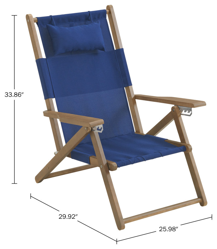 2 Beach Chair Outdoor Weather-Resistant Wood Folding Chair With Backpack Straps