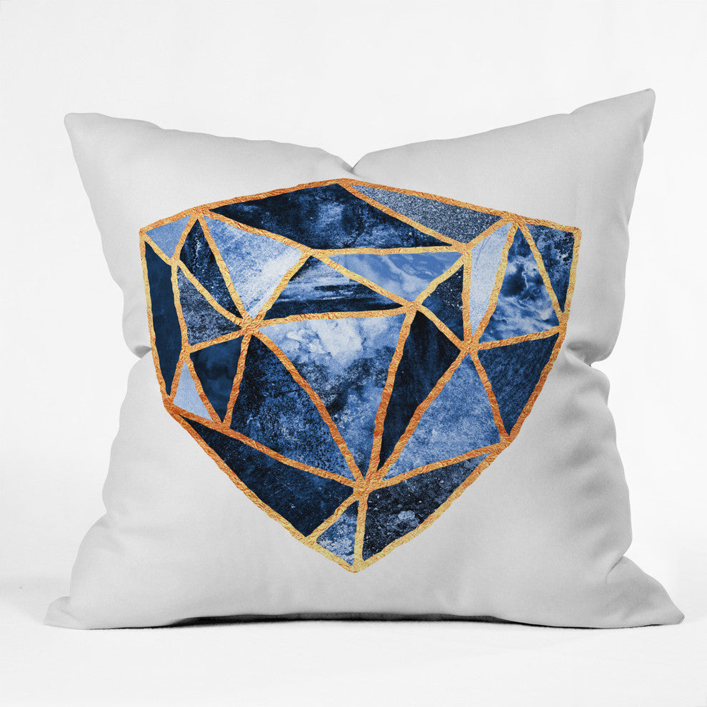 Elisabeth Fredriksson Blue Rock Outdoor Throw Pillow