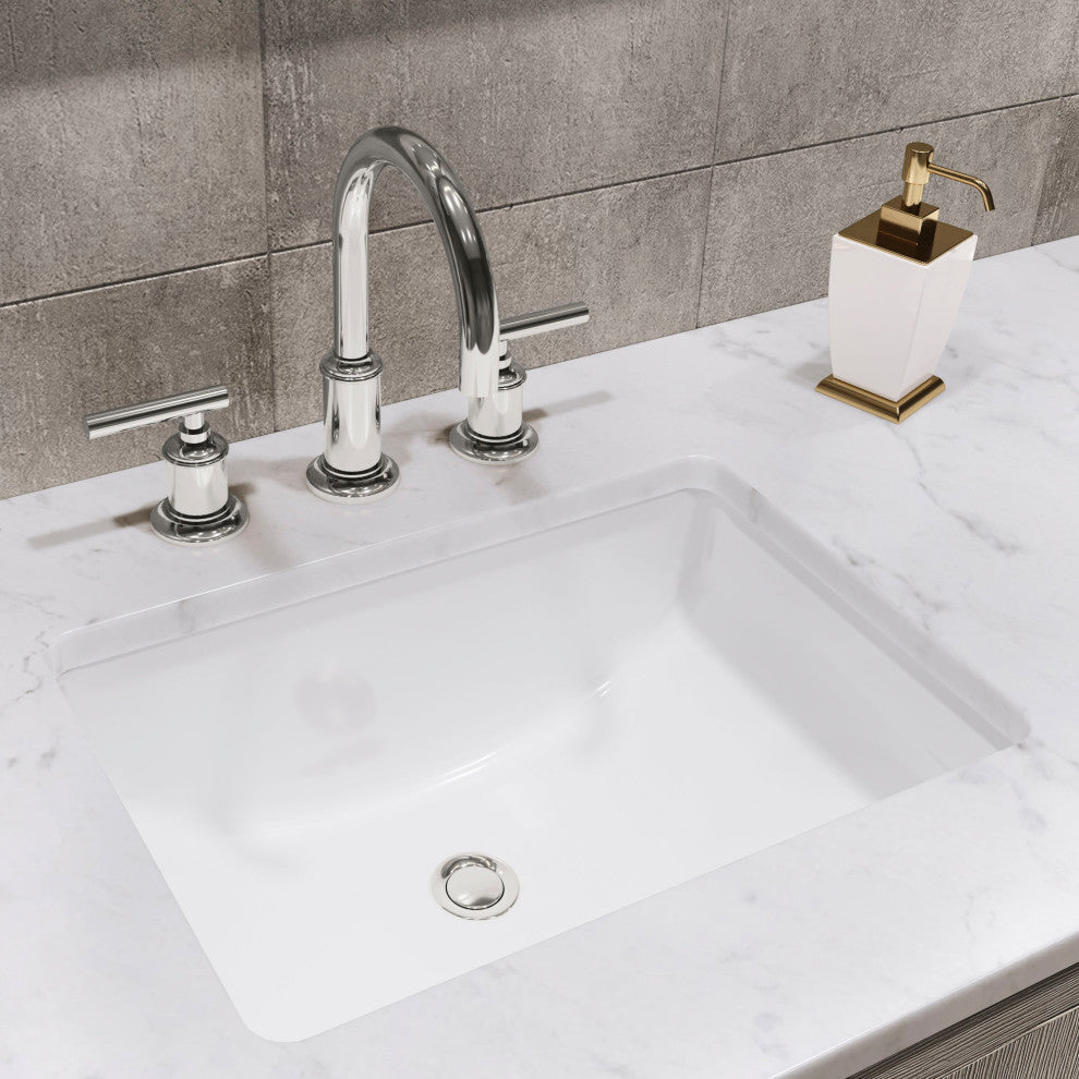 Hugo 72 Double Sink White Marble Vanity, Gray Oak With Gooseneck Faucets