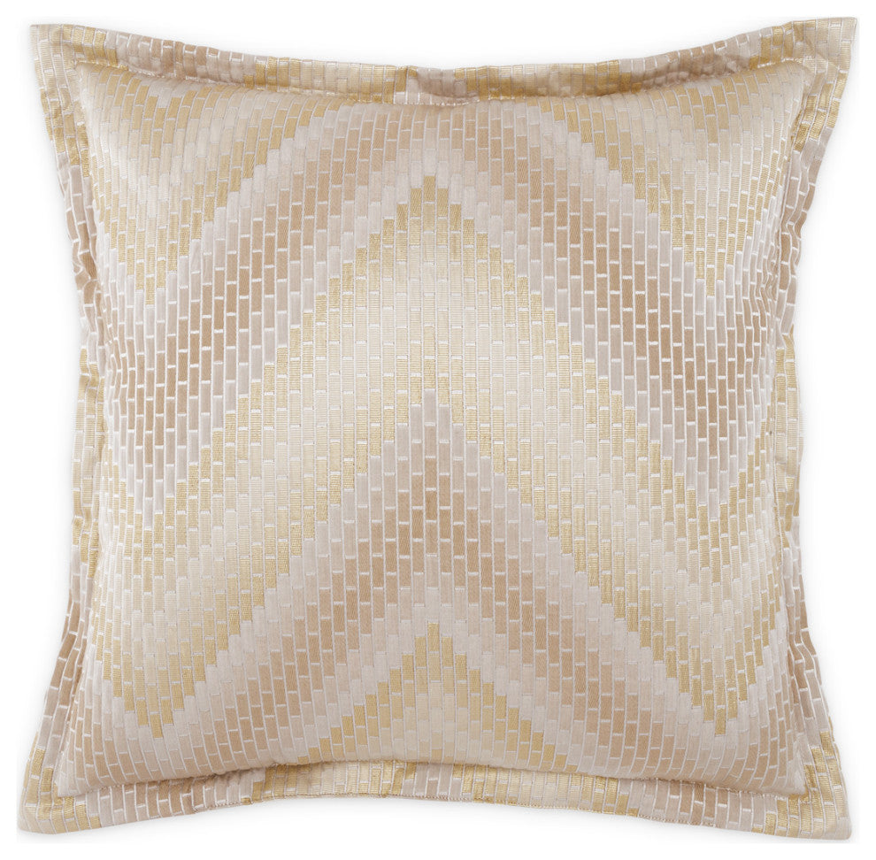 GLAMtastic Infinity 22" Flange Pillow, Set of 2, Gold