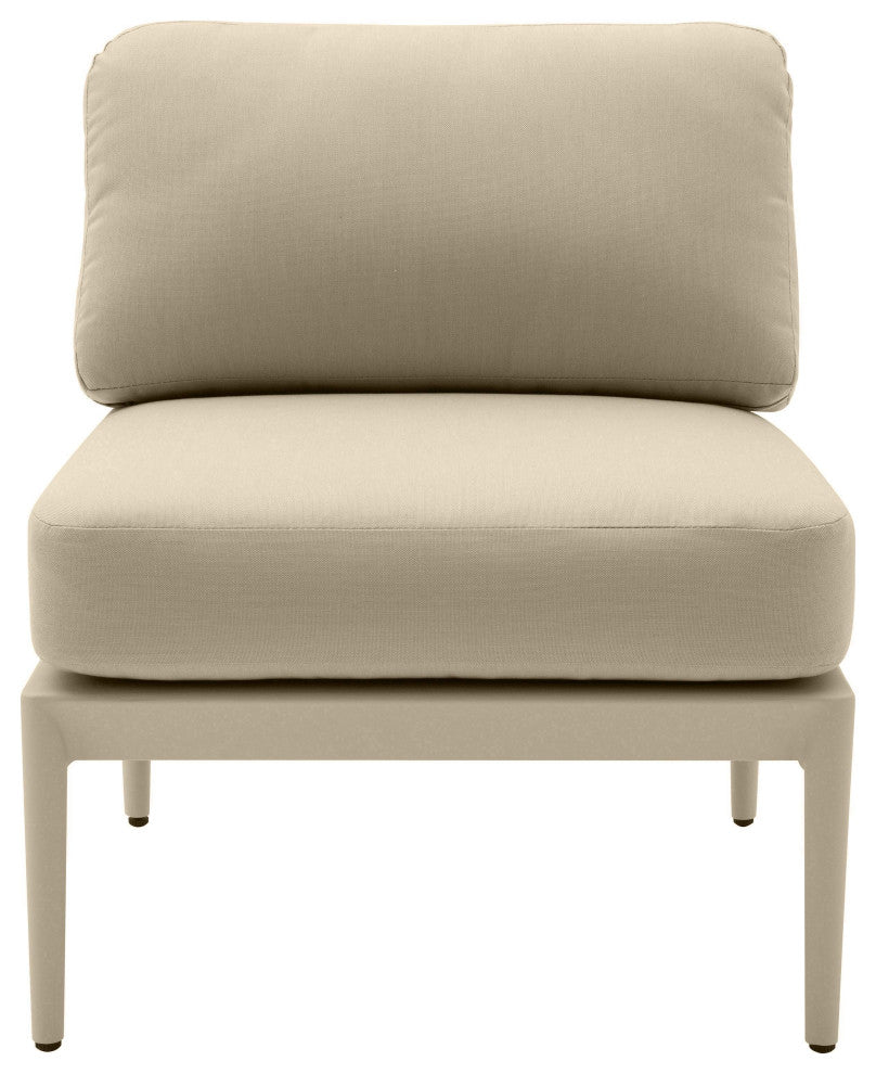 Kapri Modular Outdoor Armless Chair, Taupe