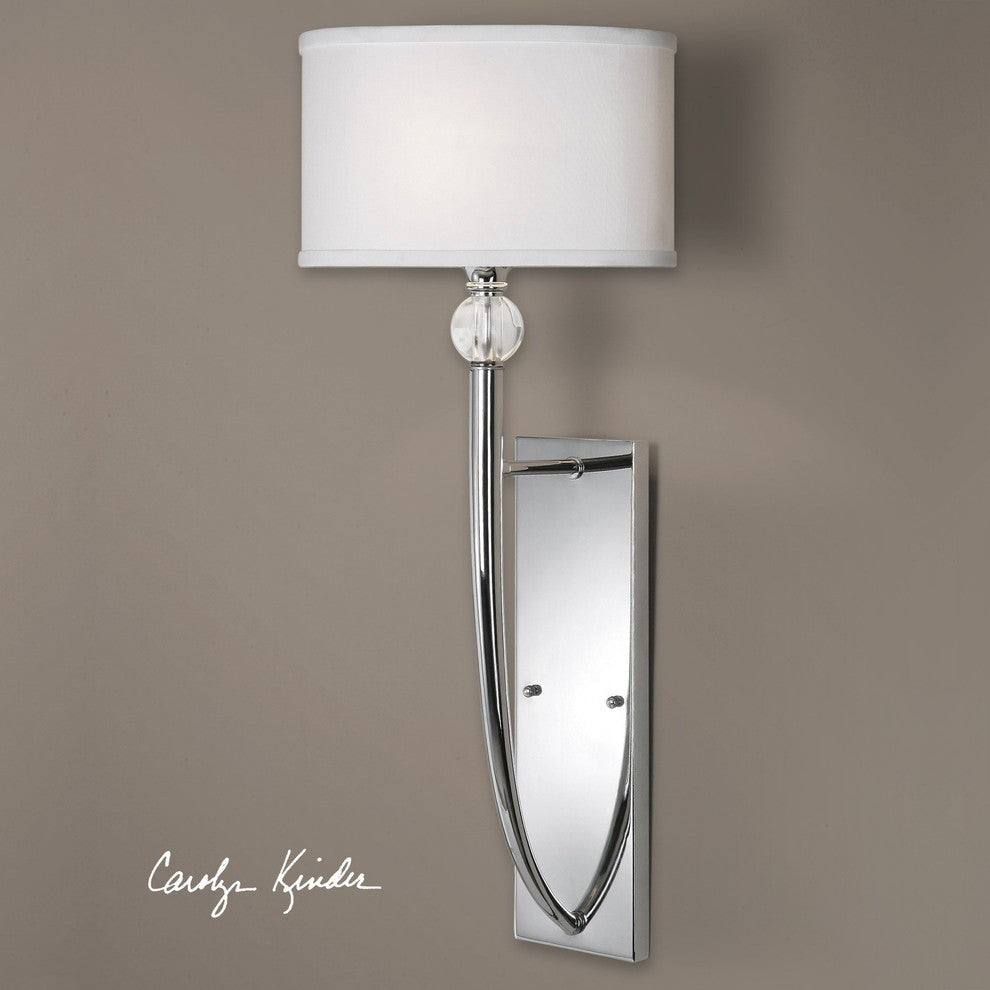 Uttermost 22493 Vanalen 1 Light Chrome Wall Sconce