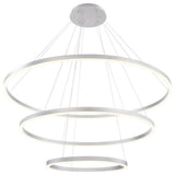 3 Light Modern Large Chandeliers, Silver