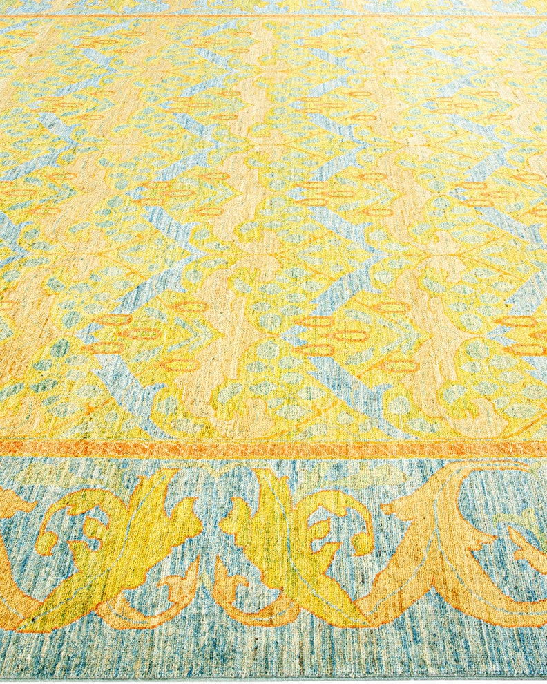 Jahan One-of-a-Kind Hand-Knotted Area Rug Light Blue, 9'8"x13'8"