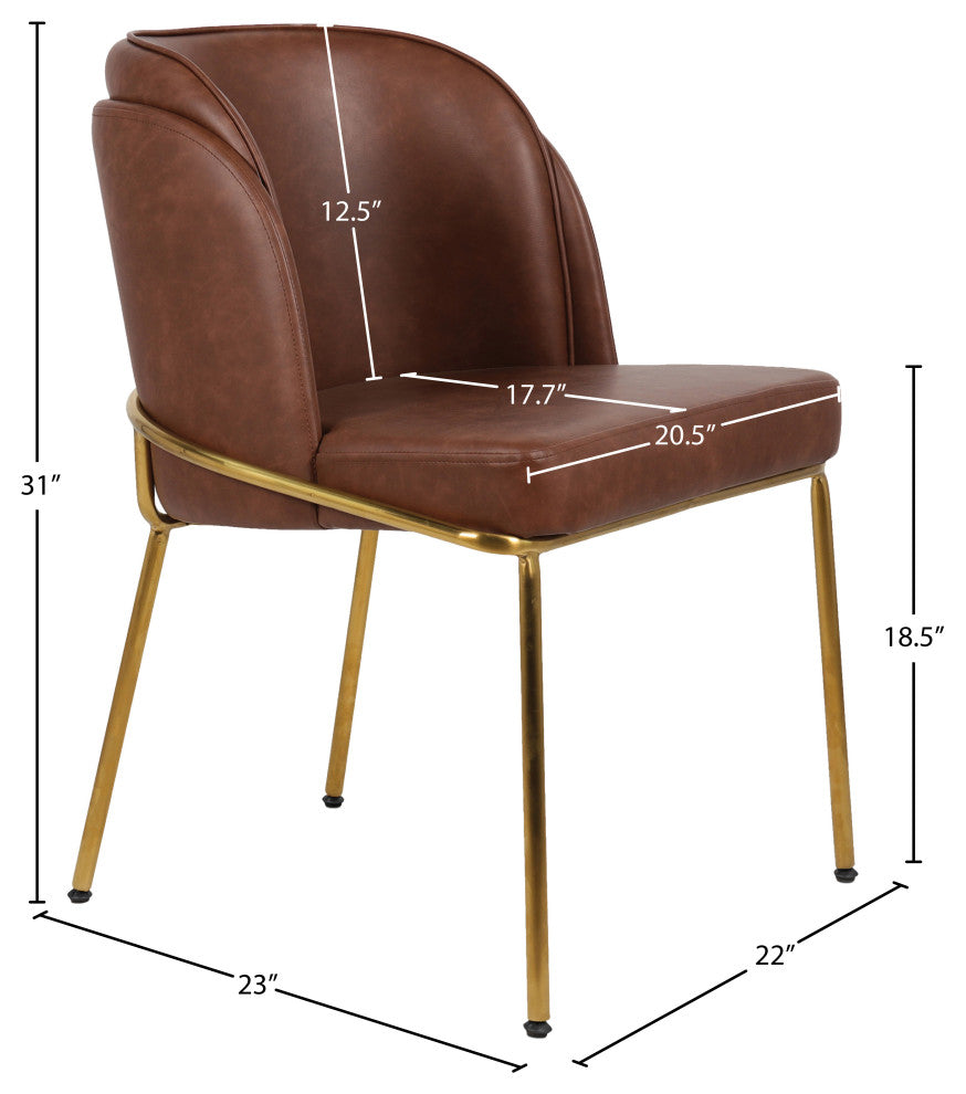 Jagger Upholstered Dining Chair, Brown, Set of 2