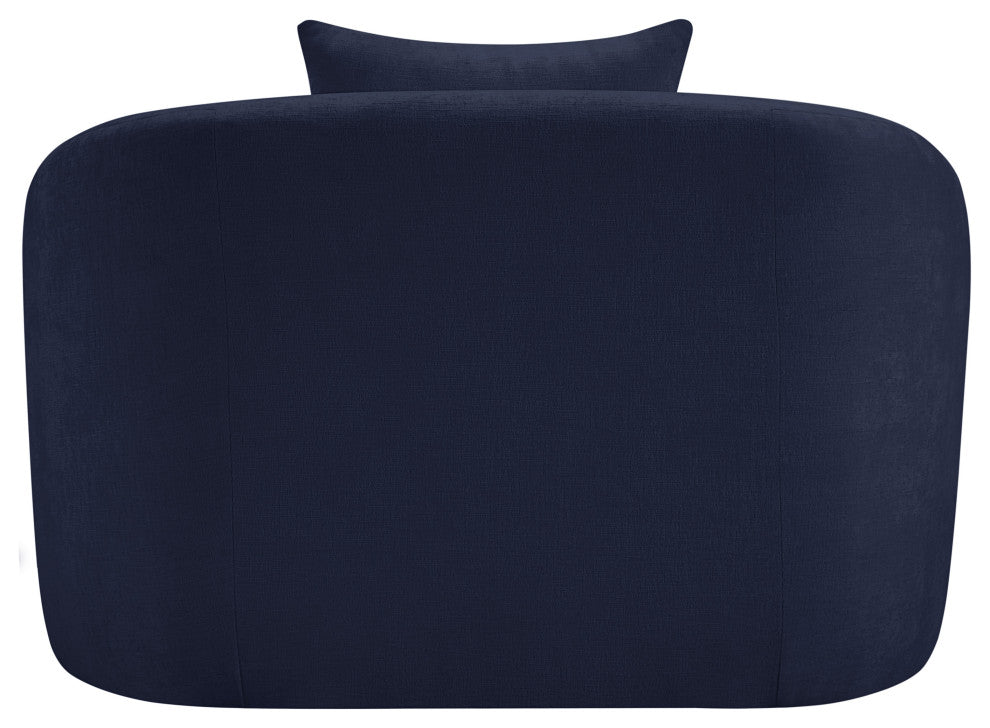Penelope Upholstered Chair, Navy, Chenille Fabric