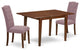 3Pc Dinette Set, Rectangular Table, Butterfly Leaf, Two Chairs, Mahogany