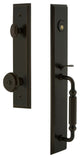 Carre' 1-Piece Dummy Handleset, F Grip and Bouton Knob, Timeless Bronze, 848911