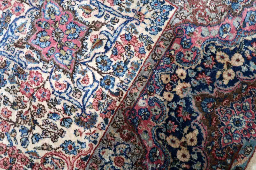 Handmade Antique Persian Kerman Rug 7.8'x10.4', 240cmx317cm 1930s