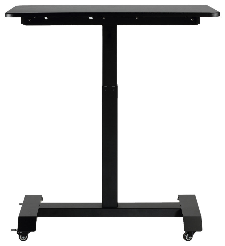 Cortesi Home Luna Electric Sit to Stand Mobile Desk With Wheels, Black