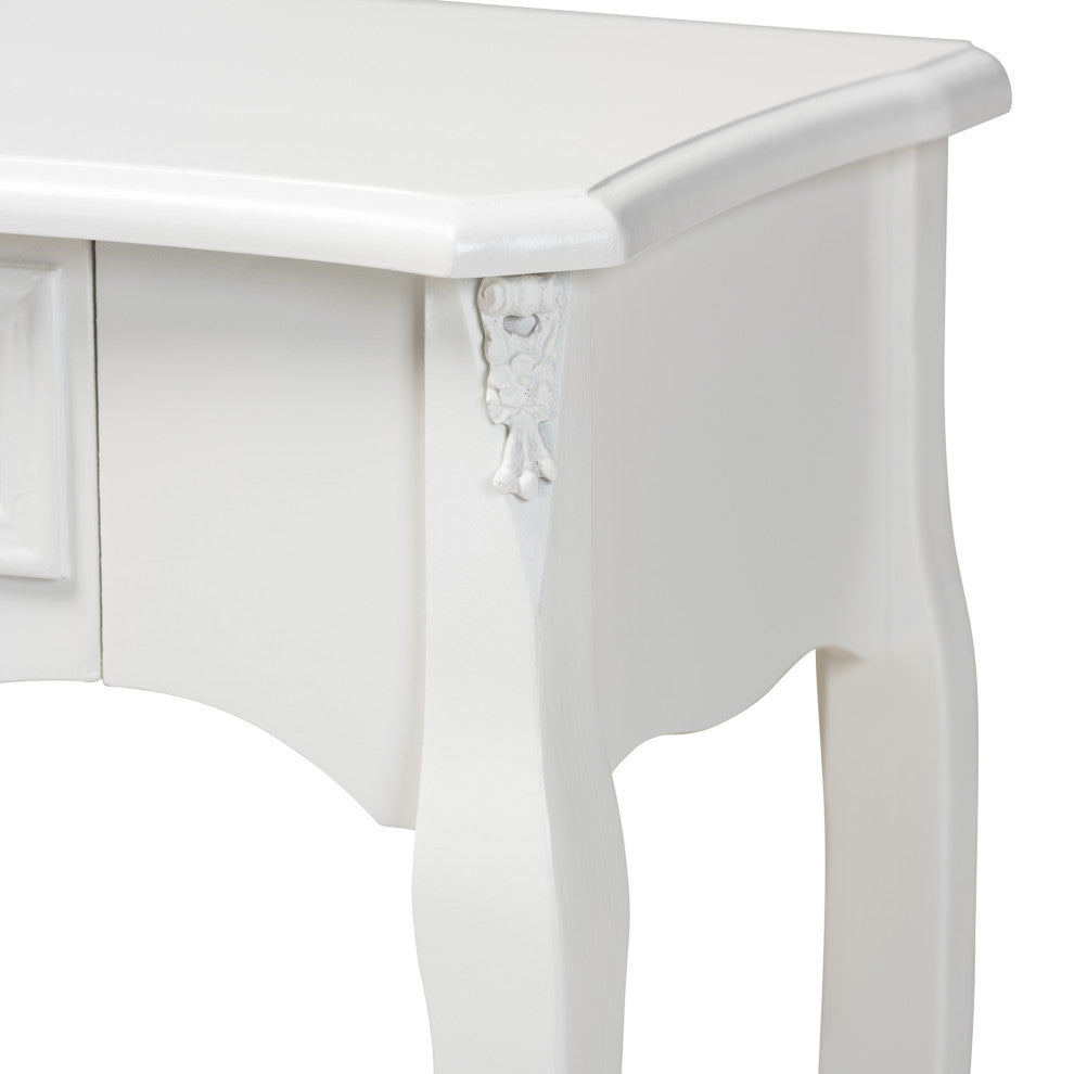 Gabrielle Traditional Provincial White-Finished 1-Drawer Wood Console Table