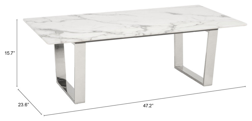 Atlas Coffee Table White/Silver