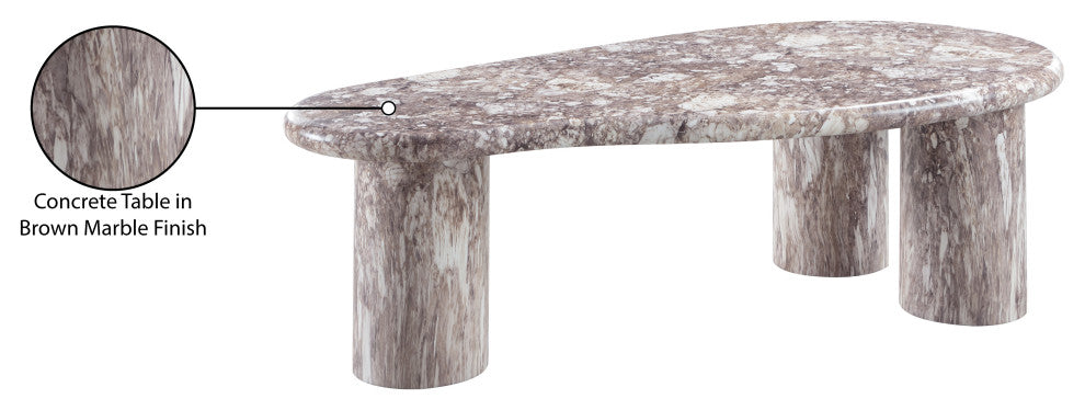 Sassari Finished Concrete Indoor/Outdoor Coffee Table, Brown Finish