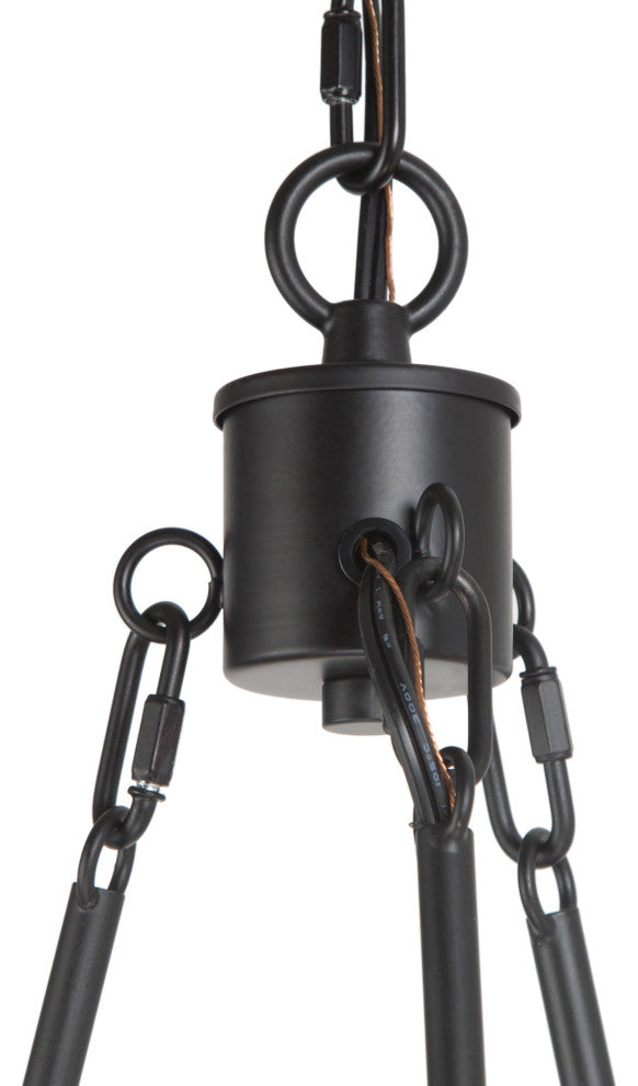 LNC 6-Lights Matte Black Modern Gold Candle-Style Chandelier For Dining Room