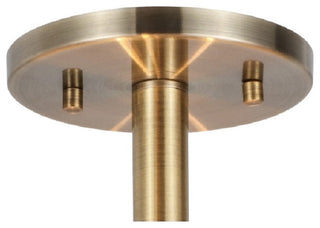 Drum Veneer 3-Light Semi-Flush Ceiling Mount, Brass, Brulee
