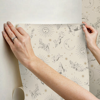 Zodiac Dreams Linen Peel and Stick Wallpaper