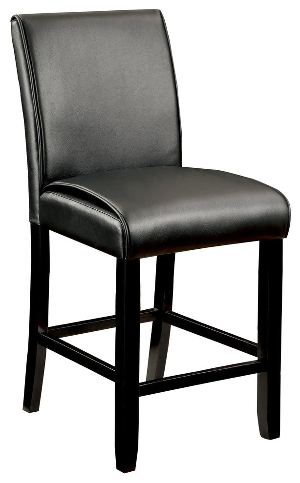 Joneson Leatherette Parson Counter Height Dining Chairs, Set of 2, Black