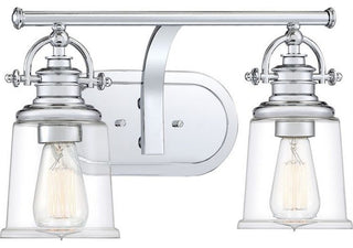 Grant 2-Light Bath Vanity, Polished Chrome
