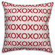 Red and White XO 18x18 Throw Pillow