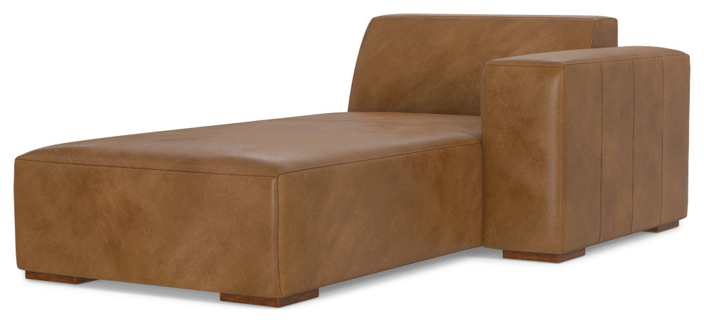 Rex Right Chaise Sofa Module in Genuine Leather