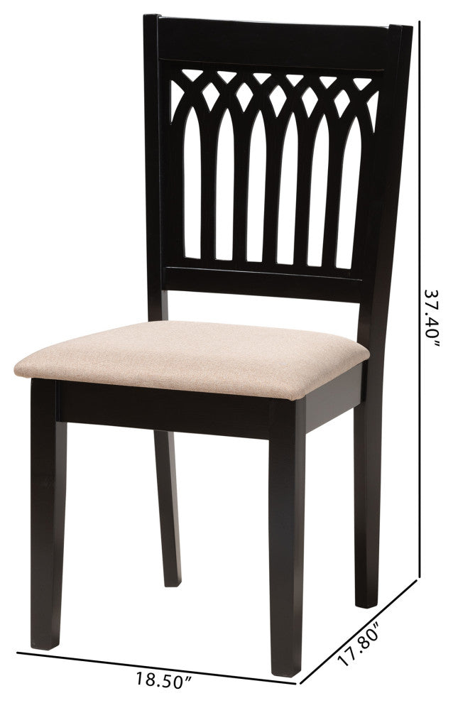 Marsala Modern Collection, Beige/Dark Brown, Dining Chair