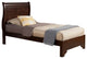 Benzara BM171937 Twin Size Low Footboard Sleigh Bed In Rubberwood, Brown