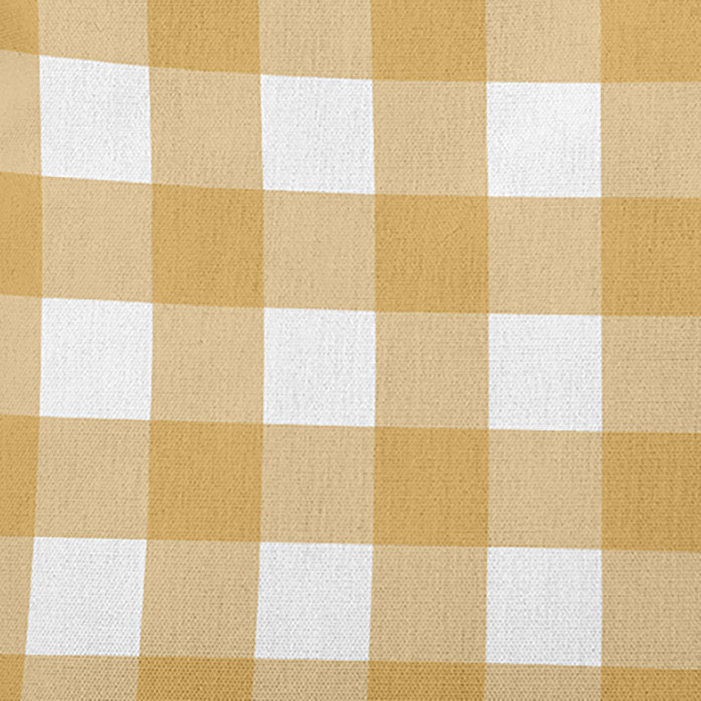 Gingham Plaid Accent Pillow, Golden Mustard, 20"x20"