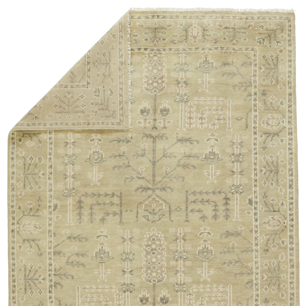 Jaipur Living Ginerva Hand-Knotted Oriental Area Rug, Cream/Green, 3'x10'