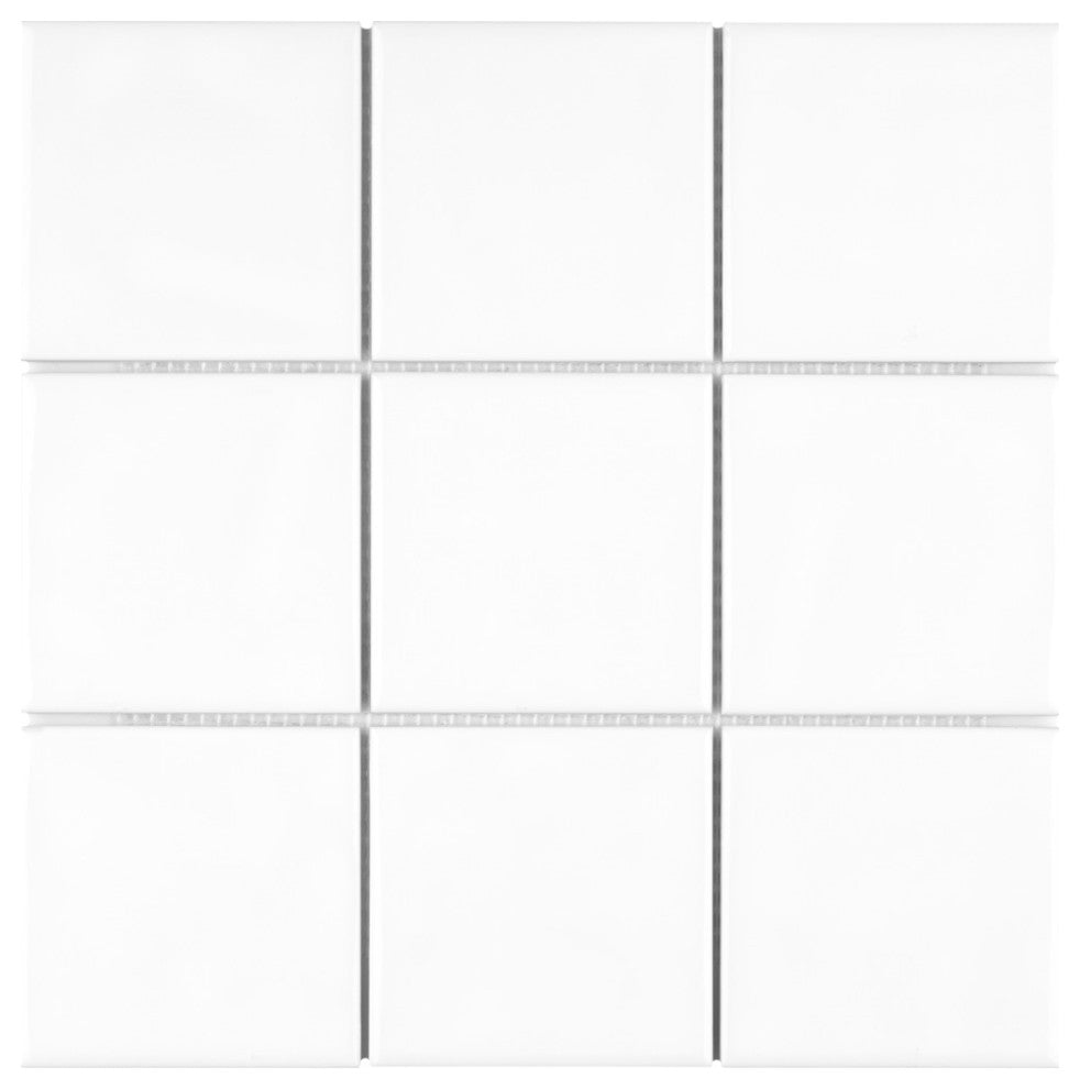 Twist Square Ceramic Wall Tile, White Ice, Sample