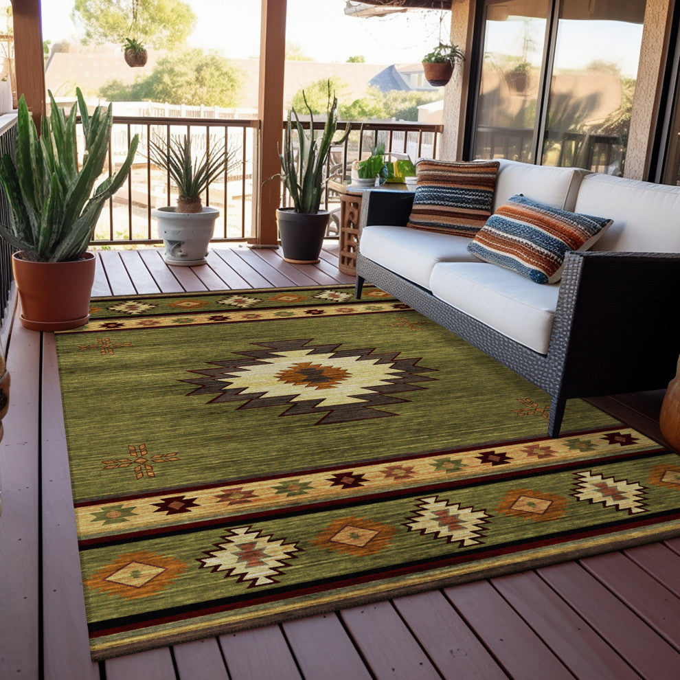 Indoor/Outdoor Phoenix PH4 Cactus Machine Washable 10' x 14' Rug