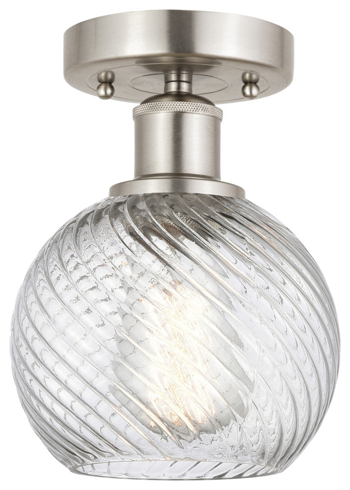 Innovations 616-1F-SN-G1214-6 1 Light Semi-Flush Mount, Brushed Satin Nickel