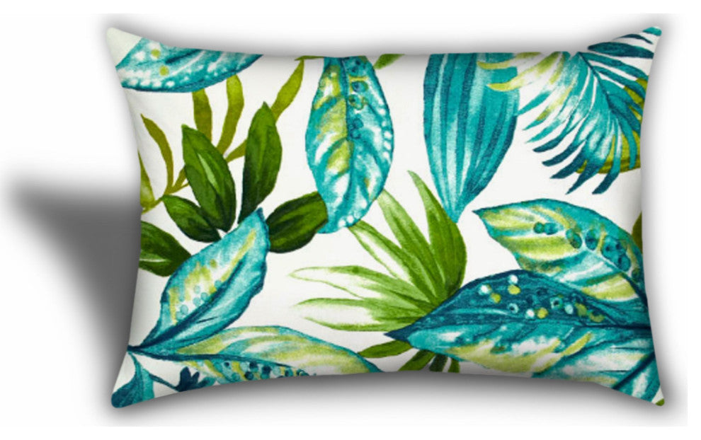 3-Piece Set Blue White Tropical Indoor Outdoor Zippered Pillows